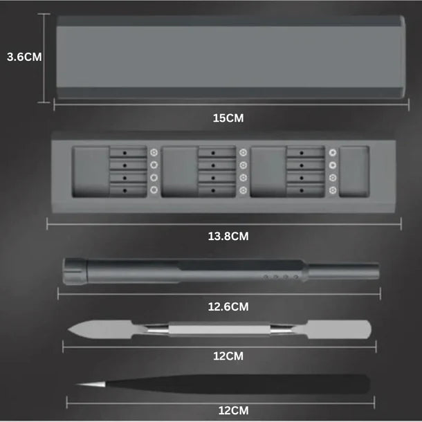 46-in-1 Compact Precision Screwdriver Set with Push Eject